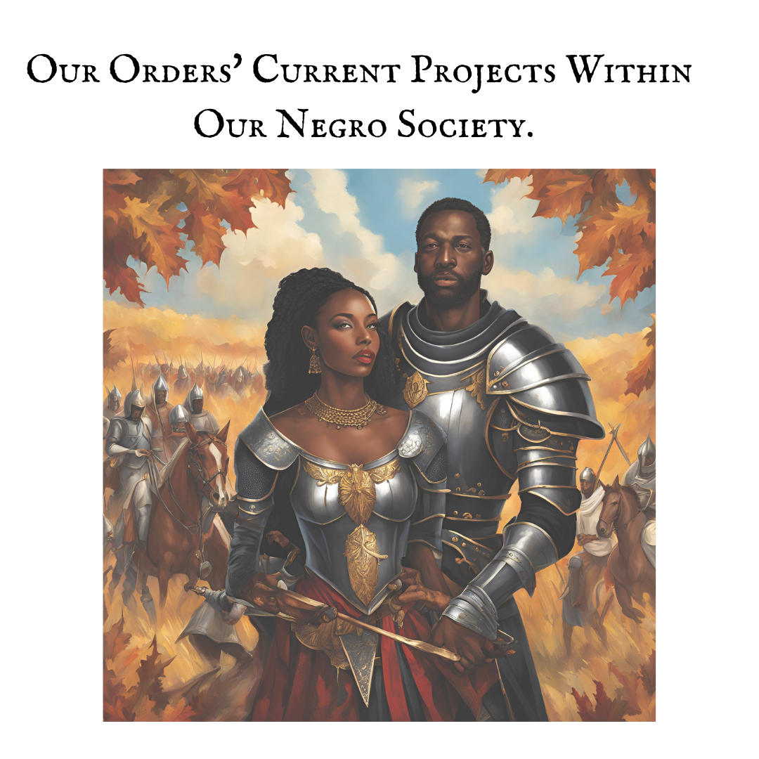 Our Orders' Current Projects  Within Our Negro Society.